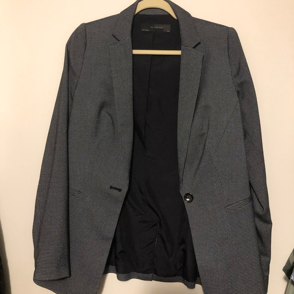 Navy and black patterned blazer